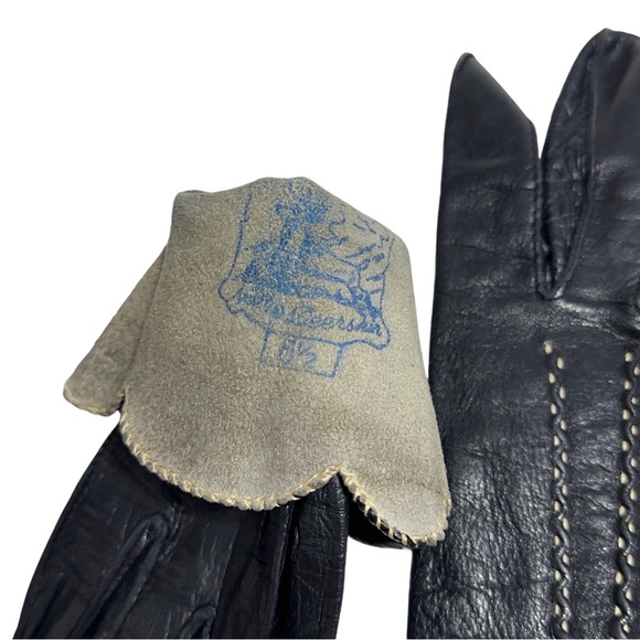 Womens Vintage Deerskin Gloves Scalloped Edge Size 6.5 Unlined Valentines Gift - Picture 5 of 7